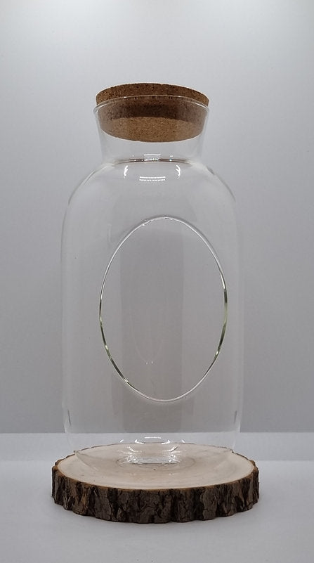 Zylinder Flasche mit Korken Höhe 22cm Ø12 cm | Pflanzenterrarium