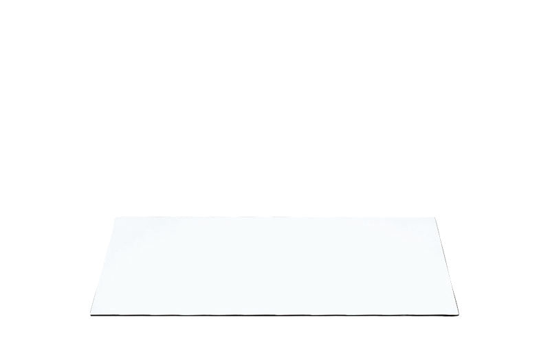 Rechteckige, transparente Glasplatte