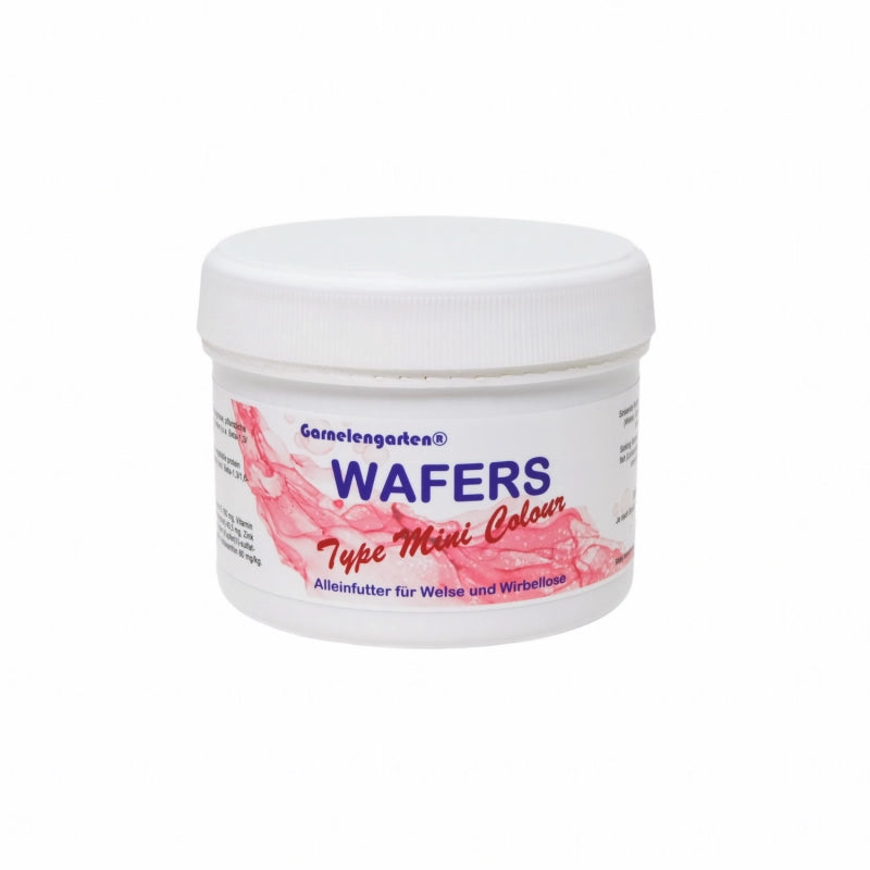 Dose mit Garnelengarten Wafers Type Mini Colour: Alleinfutter für Welse und Wirbellose.