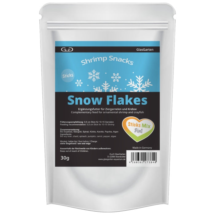 GlasGarten – Shrimp Snacks Snow Flakes Sticks Mix 3in1  30g