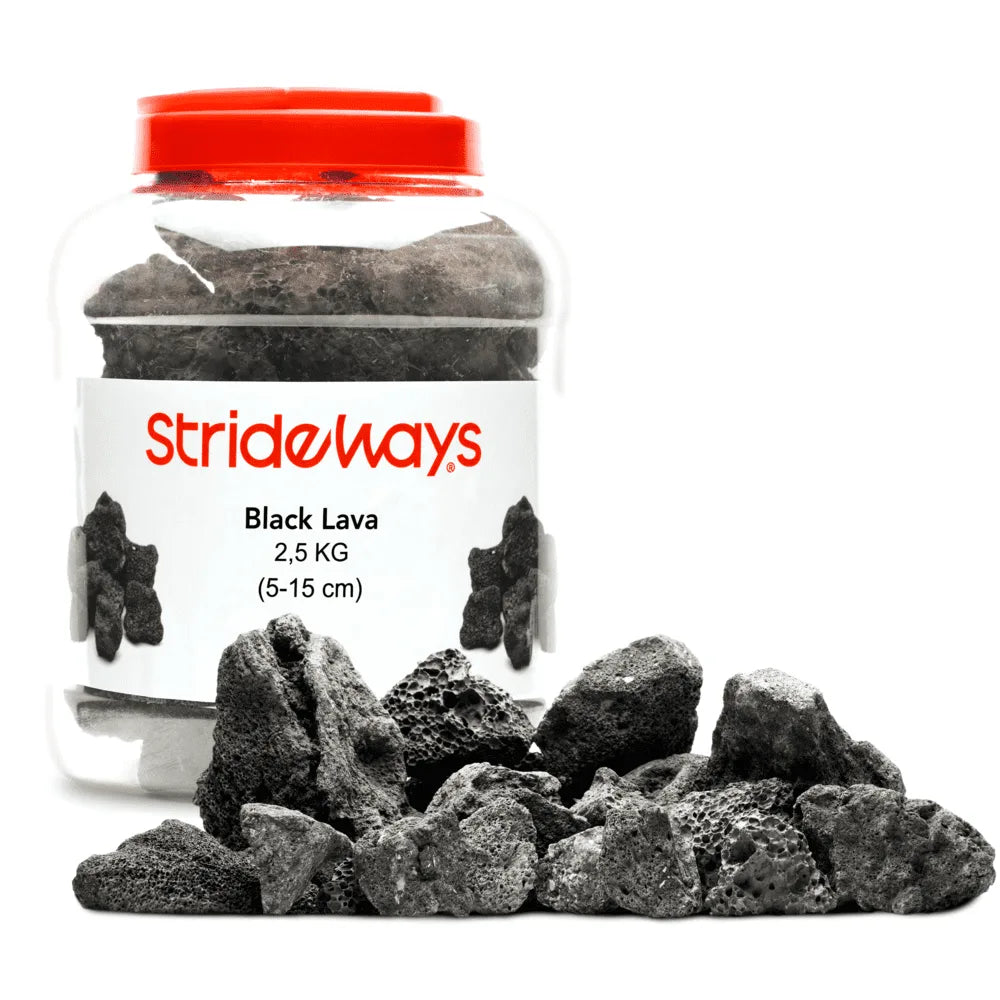 Strideways Black Lava Stone Bottle Pack 5-15cm / 2,5kg